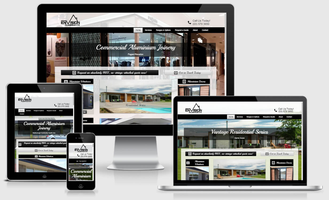 Website Design for Envision Aluminium by iBeFound Digital Marketing Division Marlborough NZ