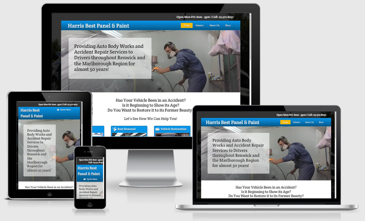 Website Design For Harris Best Panel And Paint by iBeFound Digital Marketing Division