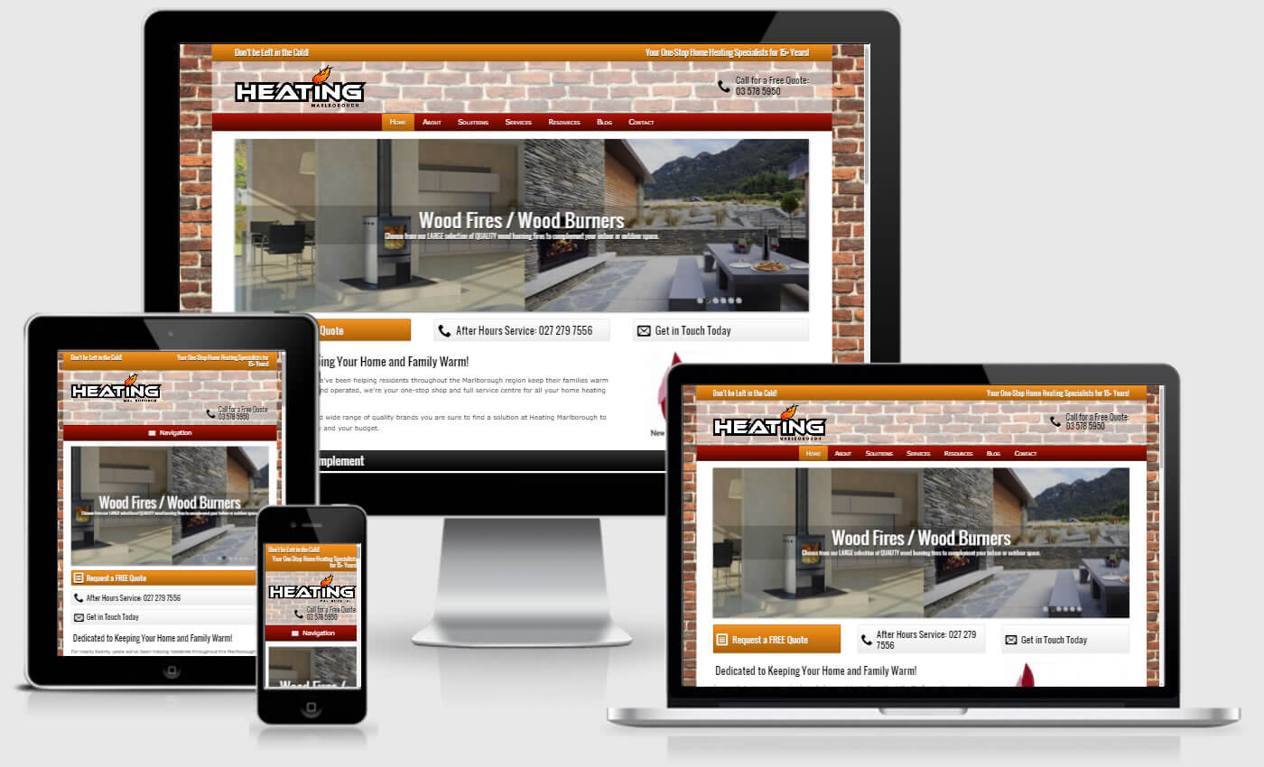 Website Design For Heating Marlborough by iBeFound Digital Marketing Division Blenheim NZ