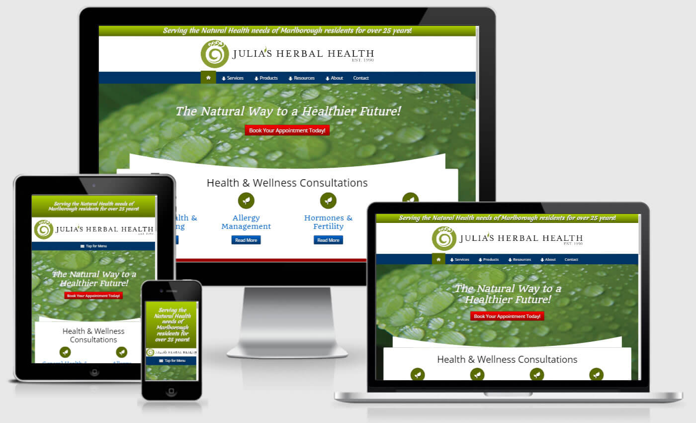 Website Design For Julias Herbal Health By Ibefound Digital Marketing Division