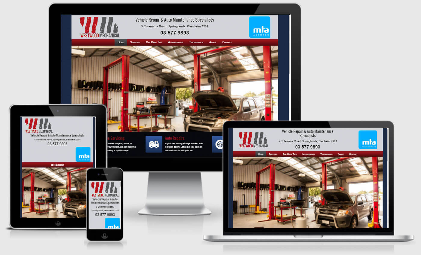 Website Design for Westwood Mechanical by iBeFound Digital Marketing Division Marlborough NZ