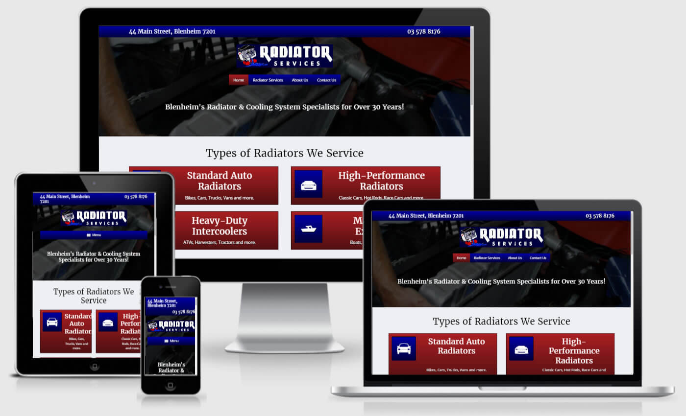 Website Design For Radiator Services By IBeFound Digital Marketing Division