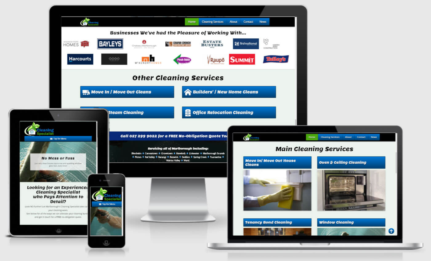 Website Design For Cleaning Specialist By IBeFound Digital Marketing Division