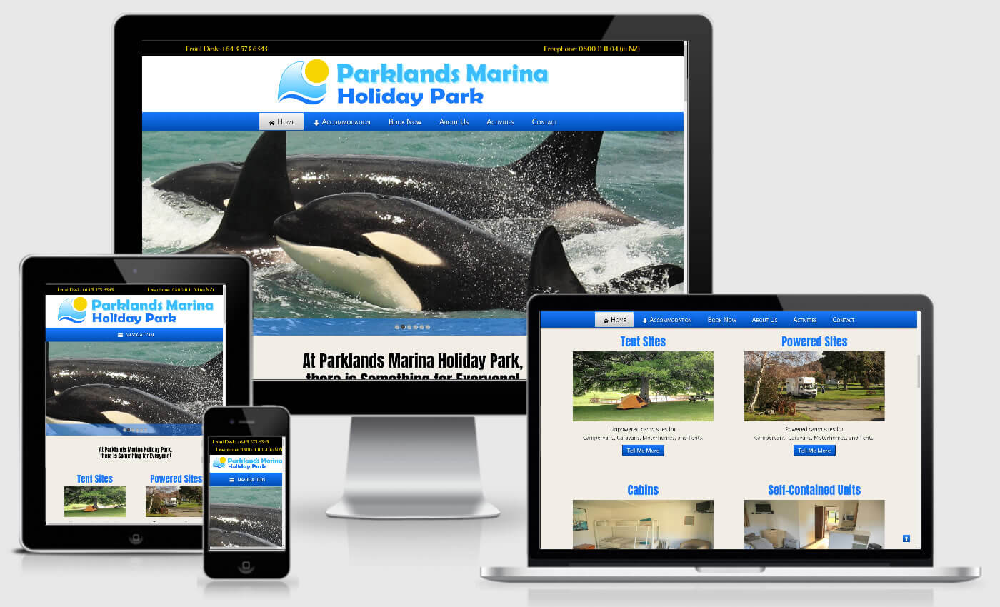 Website Design For Parklands Marina Holiday Park In Marlborough By IBeFound