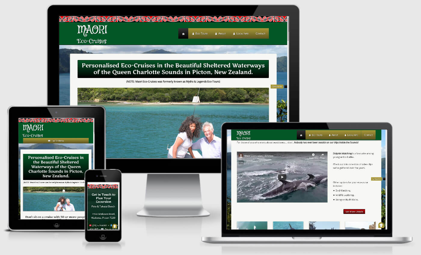 Website Design For Maori Eco Cruises By IBeFound