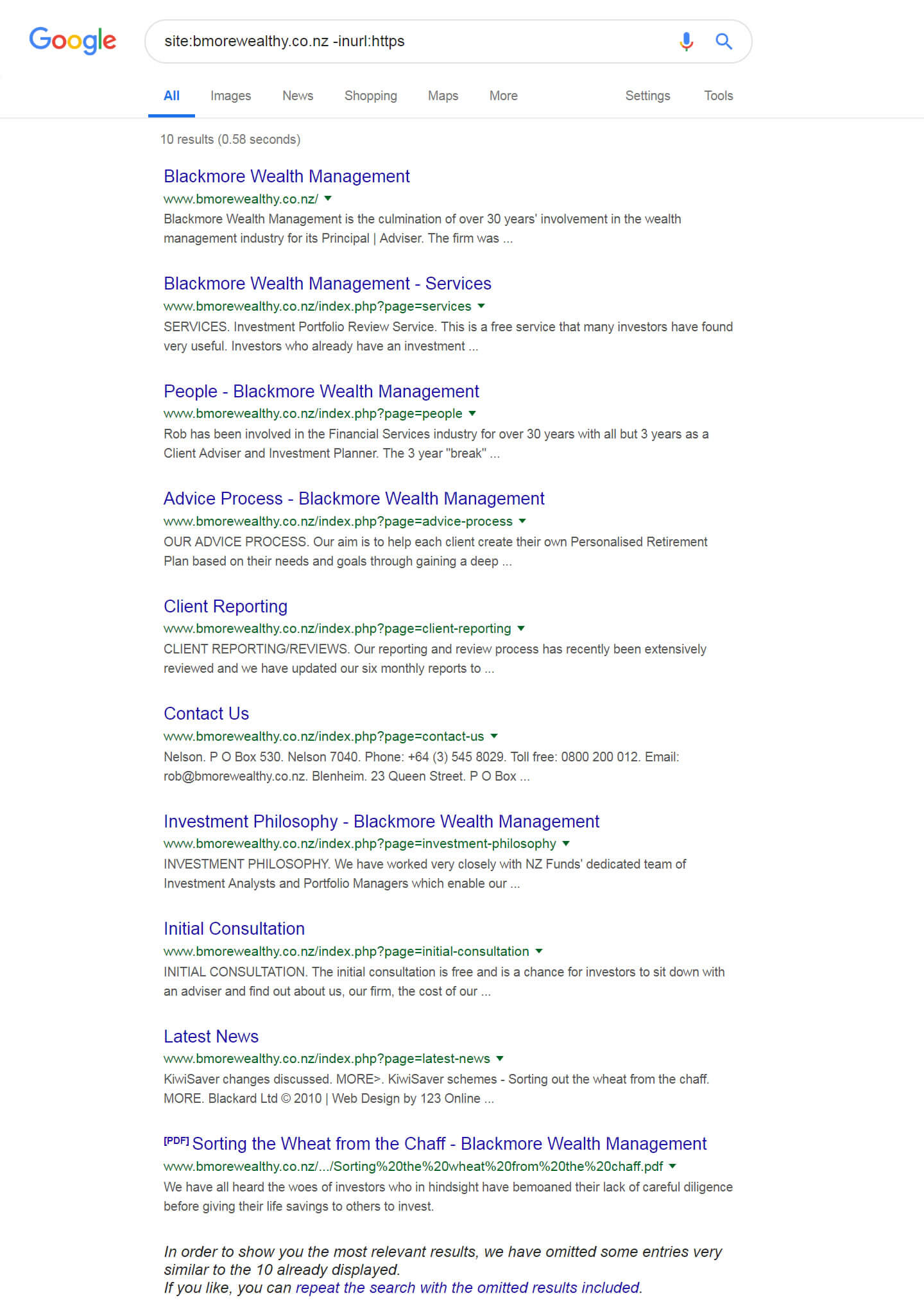 Site Search For HTTP Version Of Blackmore Wealth Management