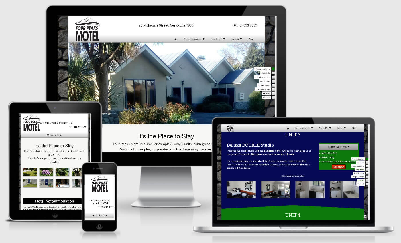 Website Design For Four Peaks Motel By IBeFound Digital Marketing