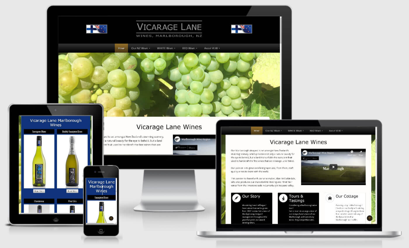 Website Design For Vicarage Lane Wines By IBeFound