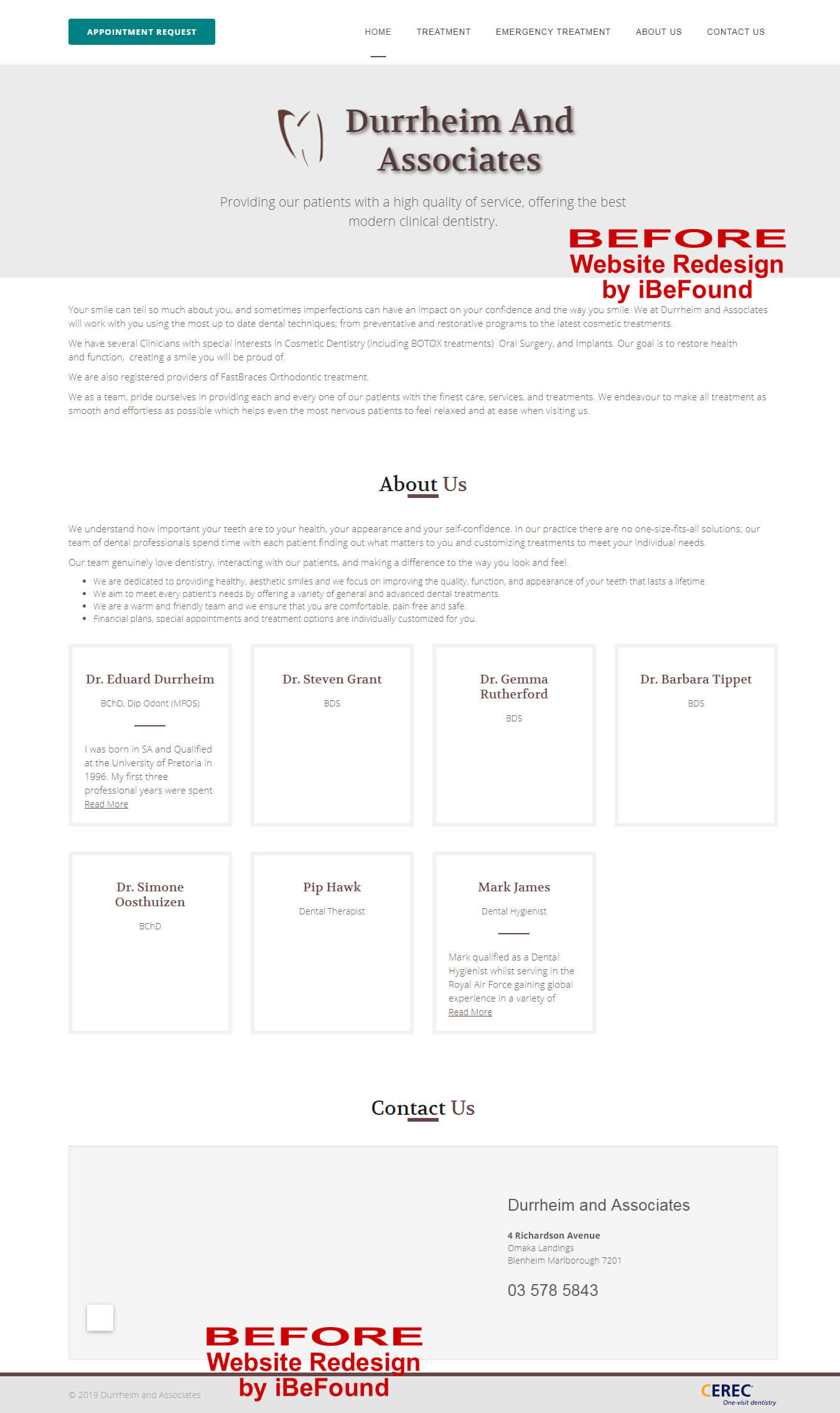 Homepage Of Durrheim And Associates Before Website Redesign By iBeFound Digital Marketing