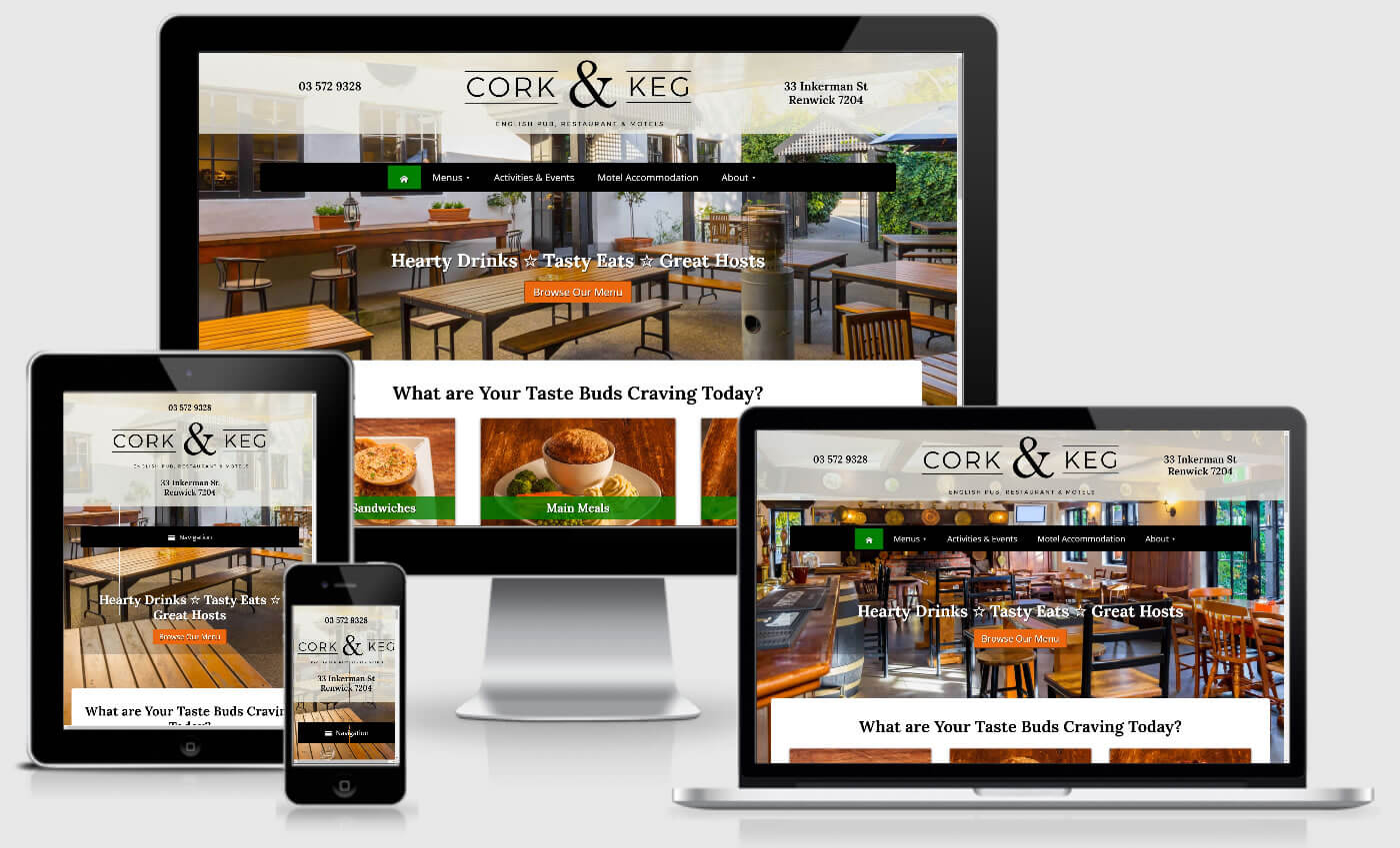 site Redesign for Cork & Keg English Pub in Renwick, Marlborough