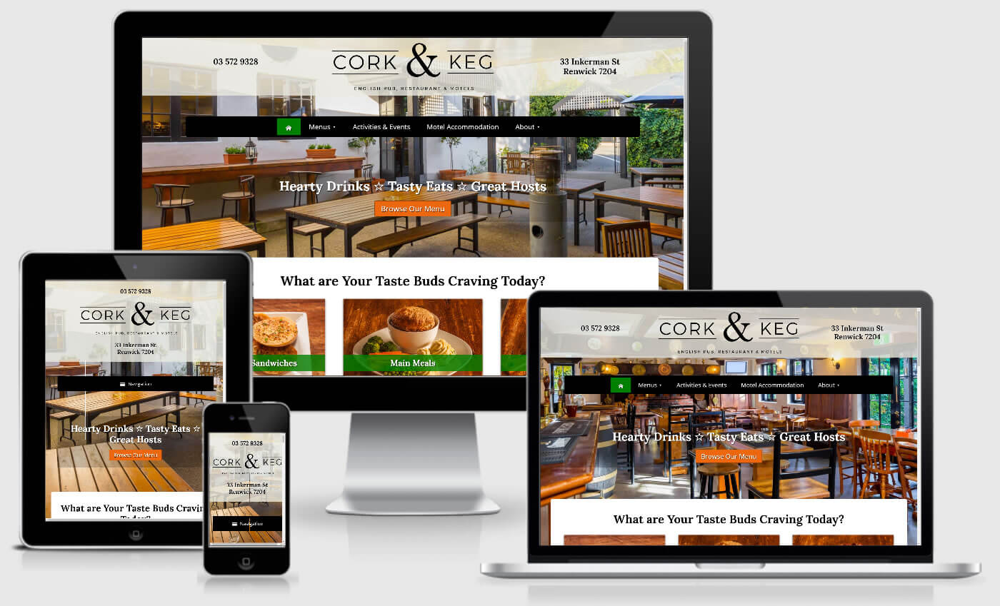 Website Design For Cork & Keg English Pub And Restaurant By iBeFound