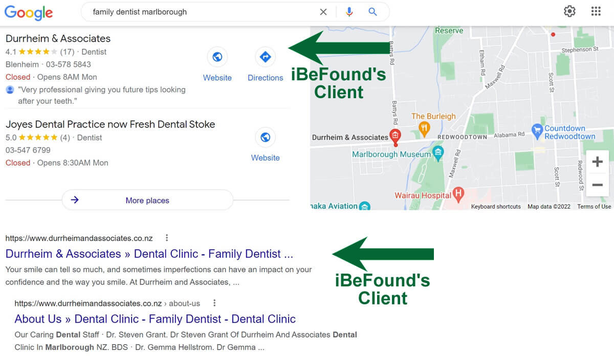 Google Search Results For Family Dentist Marlborough