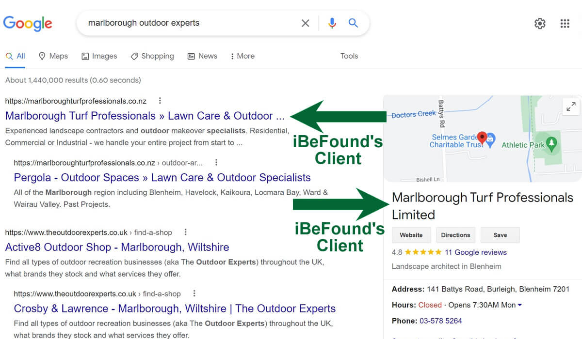 Google Search Results For Marlborough Outdoor Experts